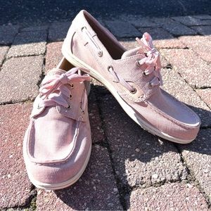 Sperry Top-Sider Women's Blush Pink Linen Canvas Boat Shoe Size 8 NWOT